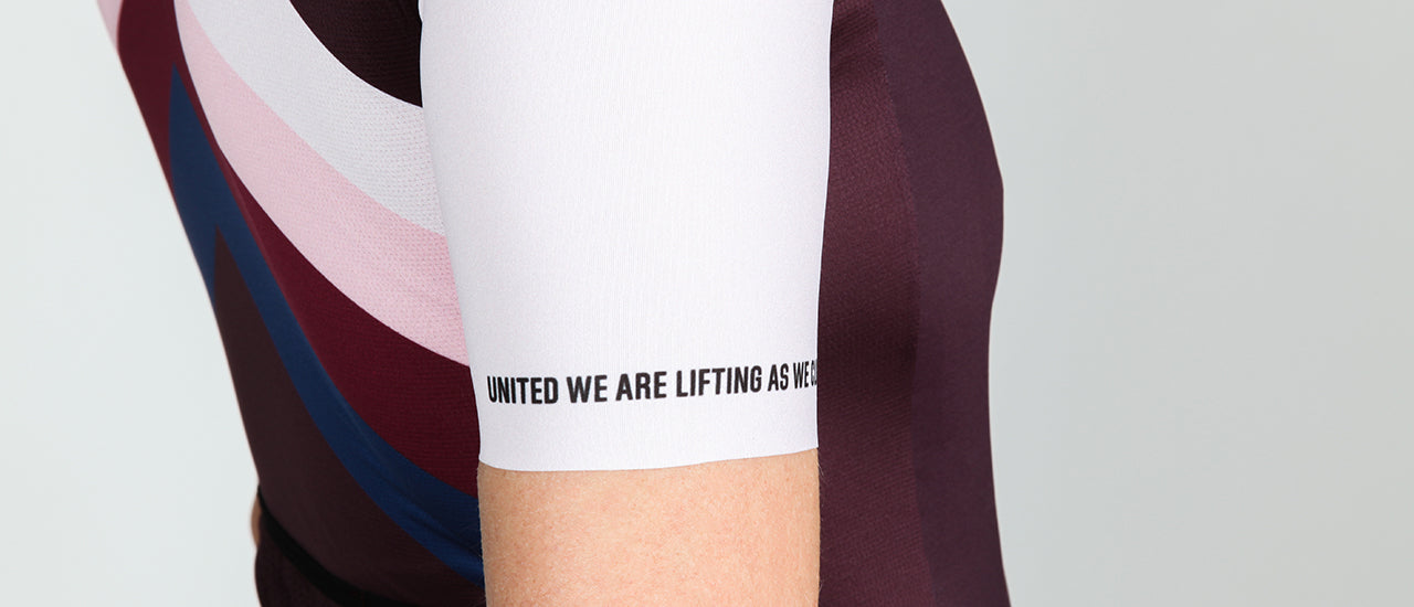 NGNM Jersey Zwift detail United we are lifting as we climb
