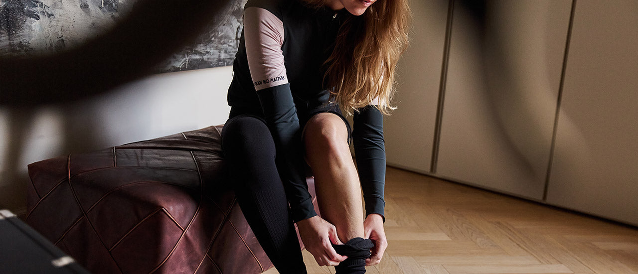 performance winter bib shorts with leg warmers