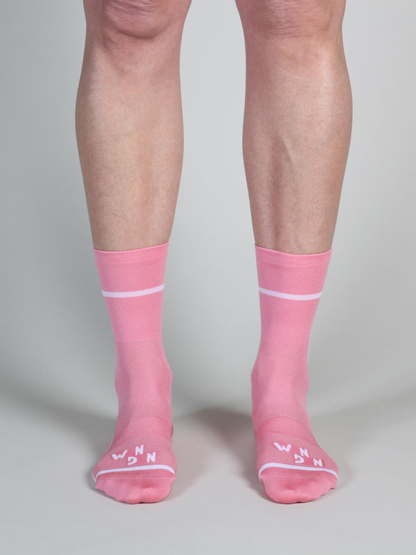 T-section Air Socks NGNM Long Hot Pink front breathable mesh hot days