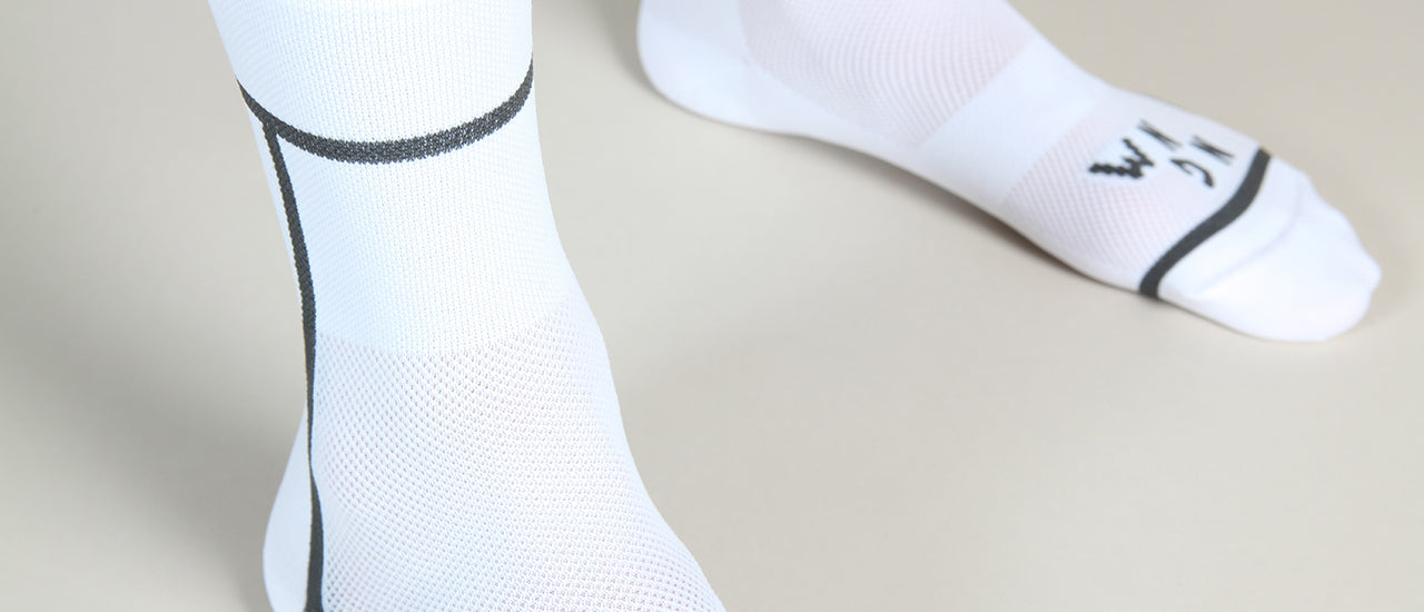 T-section Air Socks NGNM Long White mesh airflow dry feet