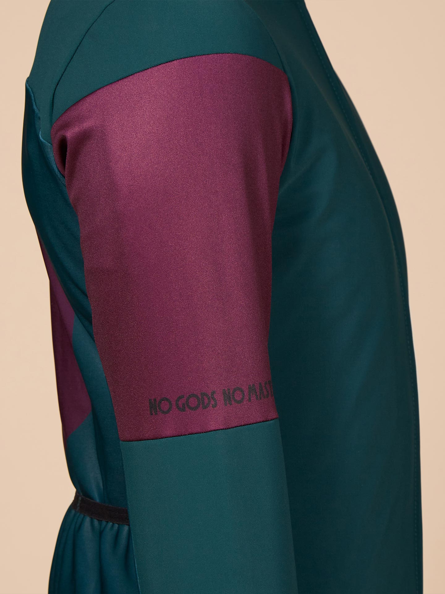 Mid-season jacket Healing circle green deep purple sleeve
