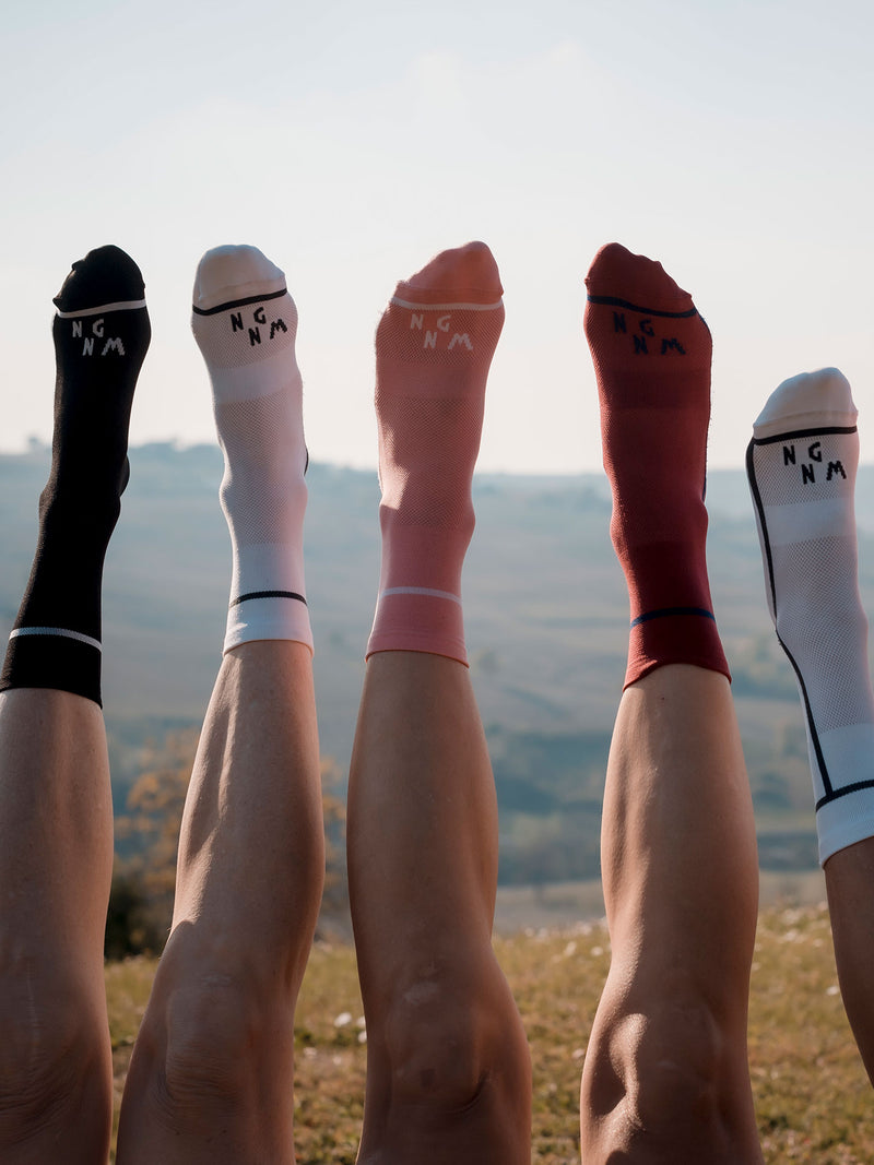 3 Pack T-Section Socks Bundle - Black, White, Burgundy (size 37-41)