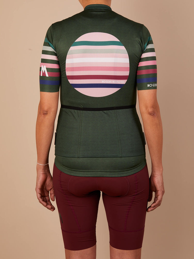 Stripes Jersey - Forest Heather Green Gravel Healing Circle
