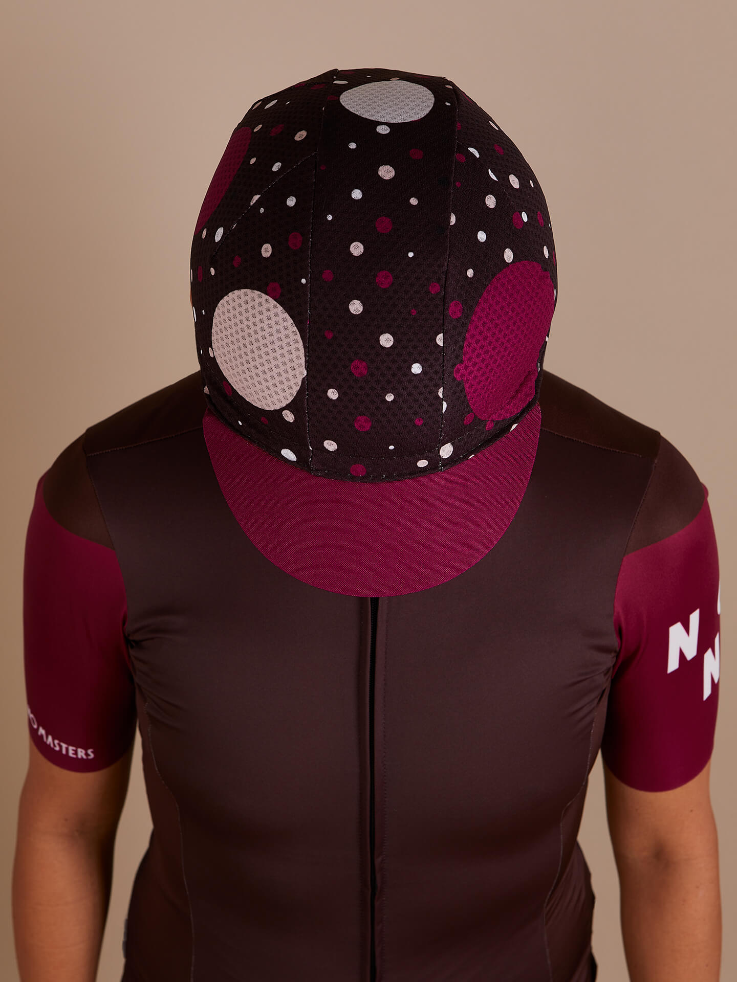 Cycling Cap — Tri-Summer Polka Dots Dark Chocholate Brown