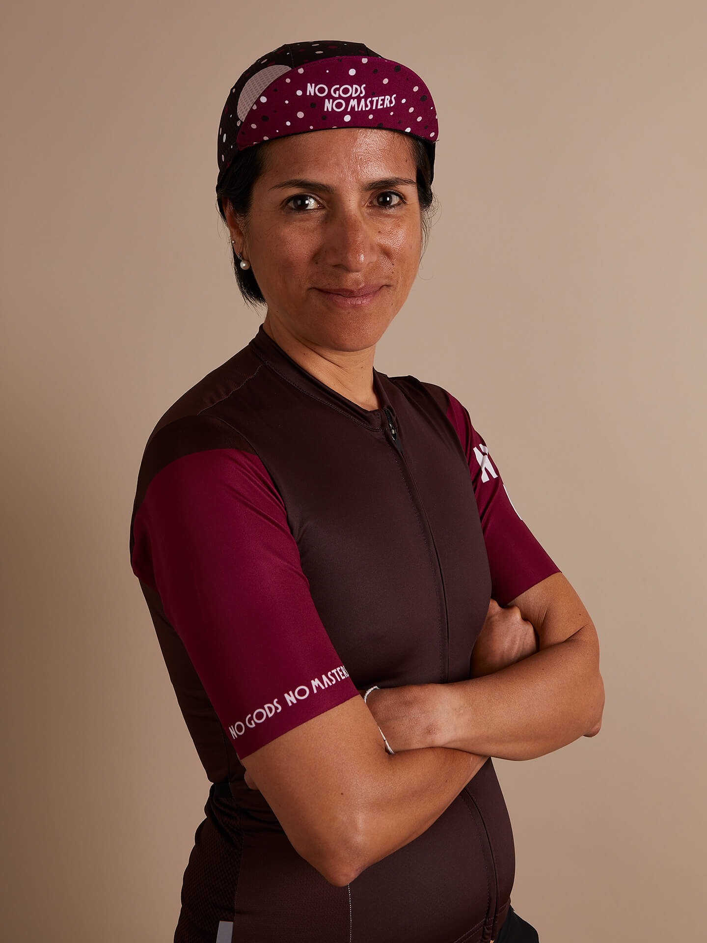 Cycling Cap — Tri-Summer Polka Dots Dark Chocholate Brown