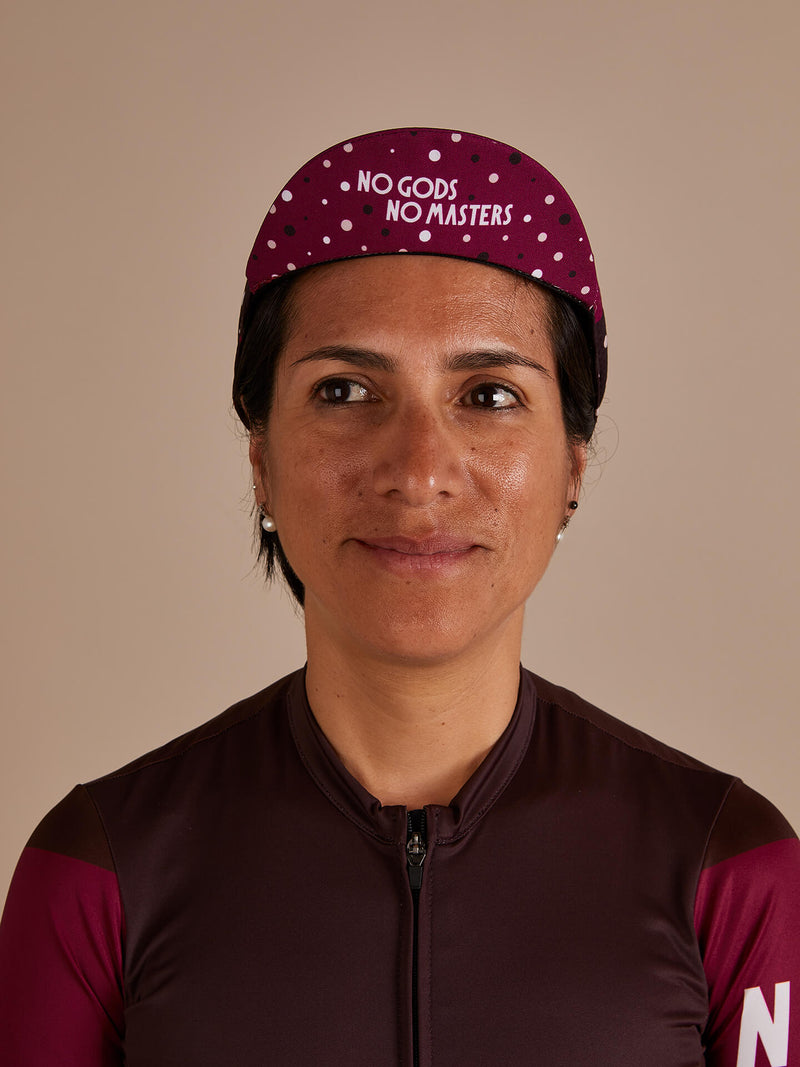 Cycling Cap — Tri-Summer Polka Dots Dark Chocholate Brown