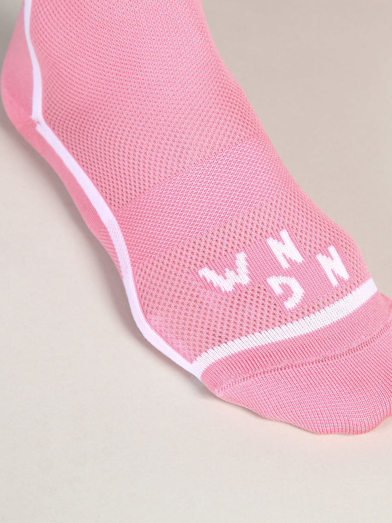 T-section Air Socks NGNM Long Hot Pink acronym logo toe