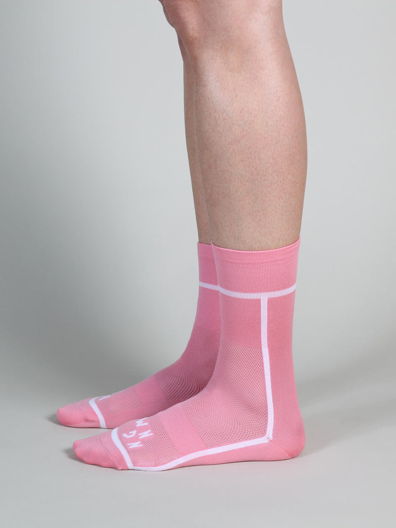 T-section Air Socks NGNM Long Hot Pink side white line