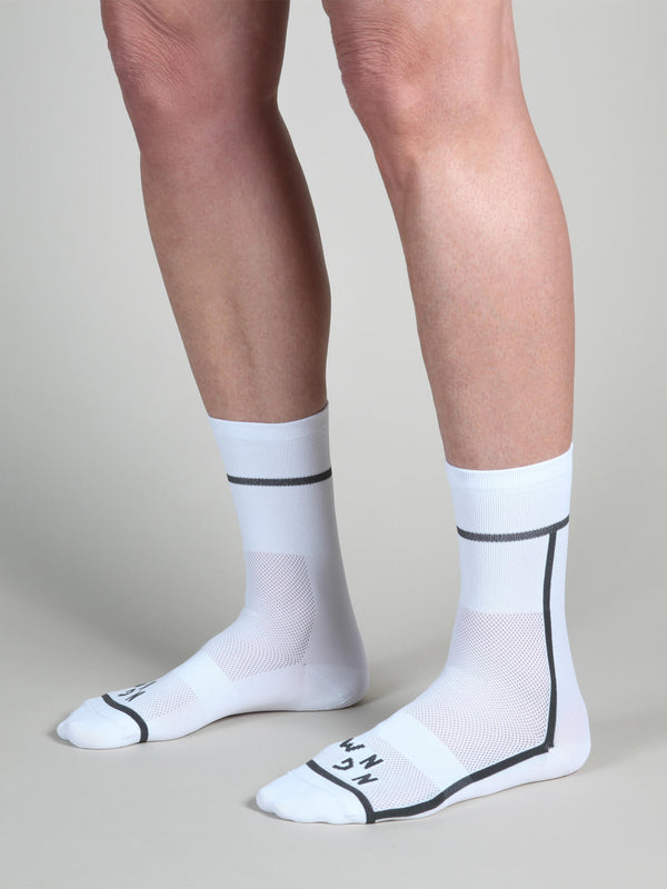 T-section Air Socks NGNM Long White super light summer prolen yarn