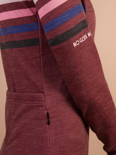 NGNM Poly Merino Jersey burgundy zipped fourth pocket